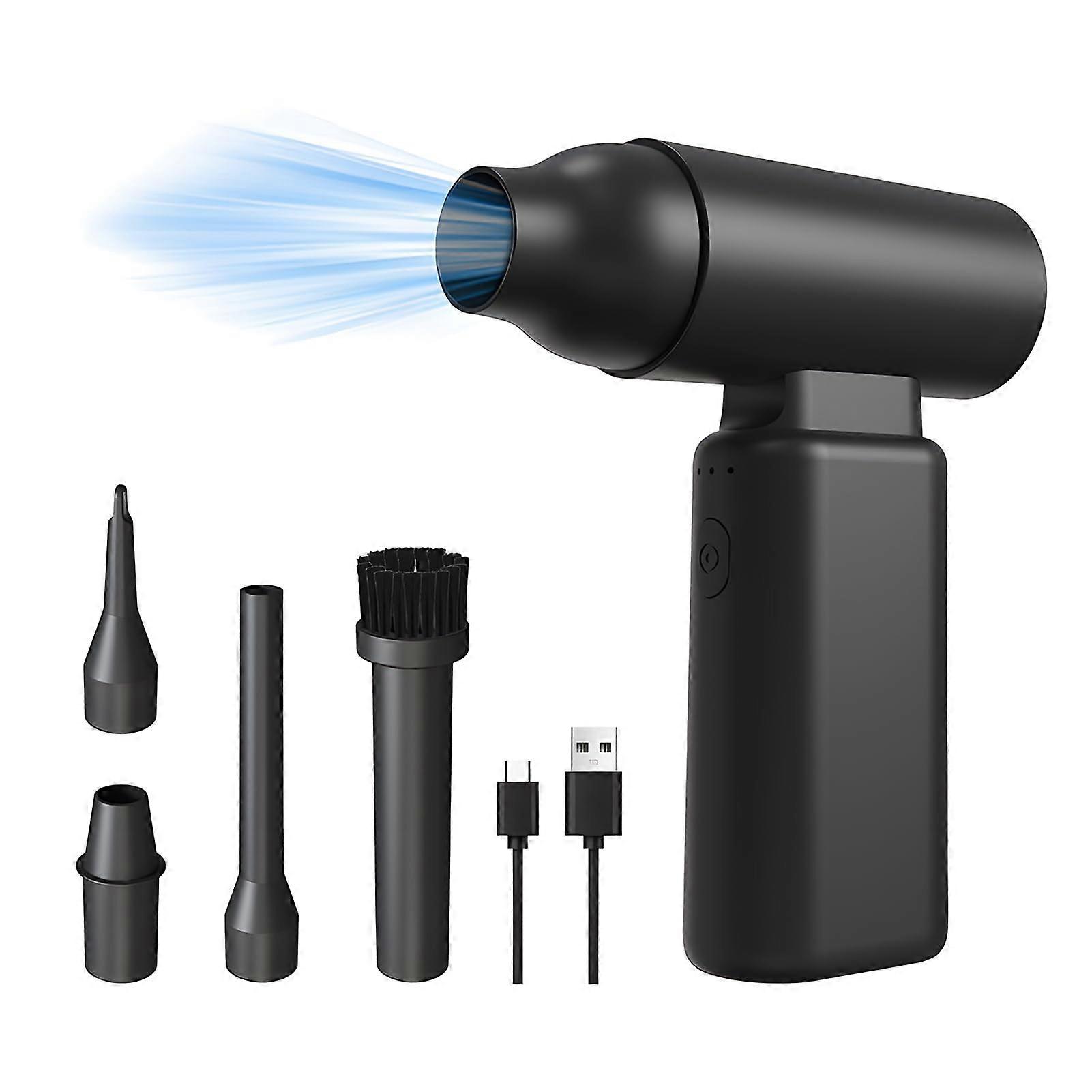 2-in-1 Air Duster Inflator, Rechargeable Wireless Electric Blower with Brushless Motor for PC, Keyboard, and Swimming Ring Inflation