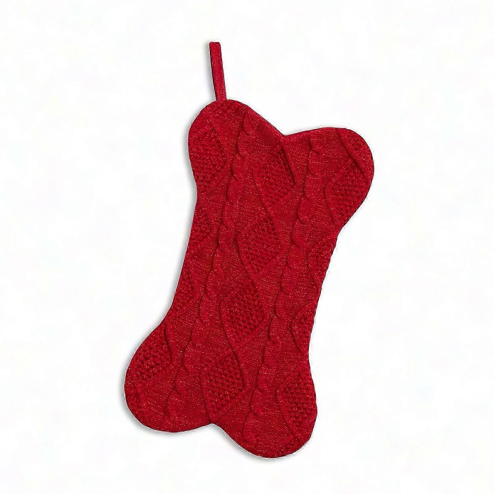 Bone Shaped Knitted Stocking for Christmas Tree Decoration