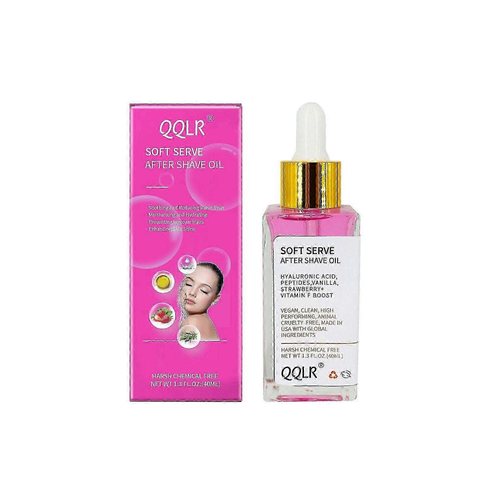 Soft Serve Beauty After Shave Oil - תות וניל שמן אפטר שייב לעור חלק, באמת שמן אפטר שייב תות לאחר גילוח שמן לנשים