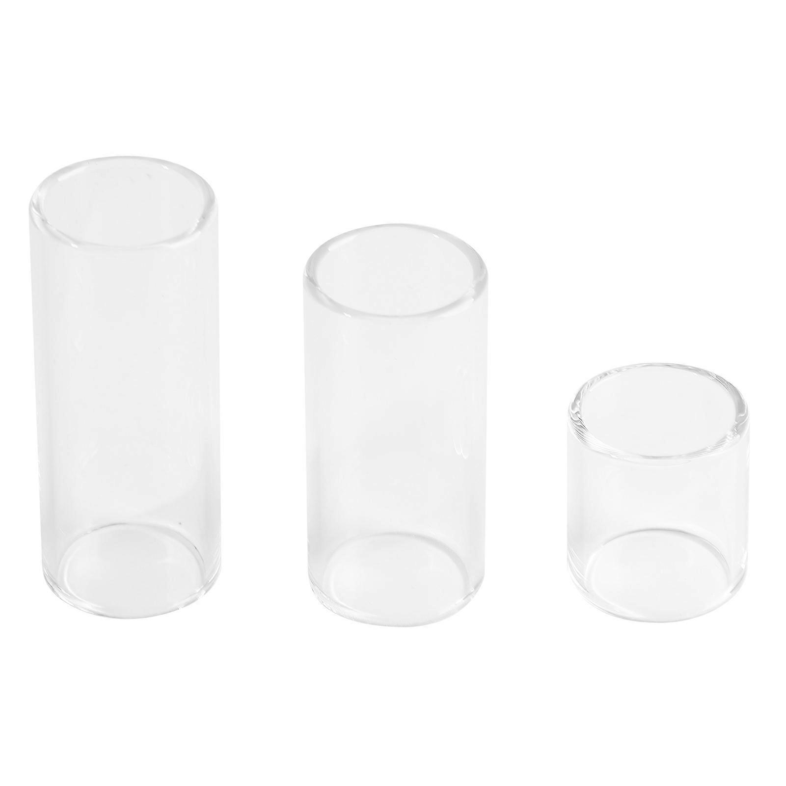 3Pcs Guitar Slide Glass Finger Slider Instrument Accessory for Playing Performance 