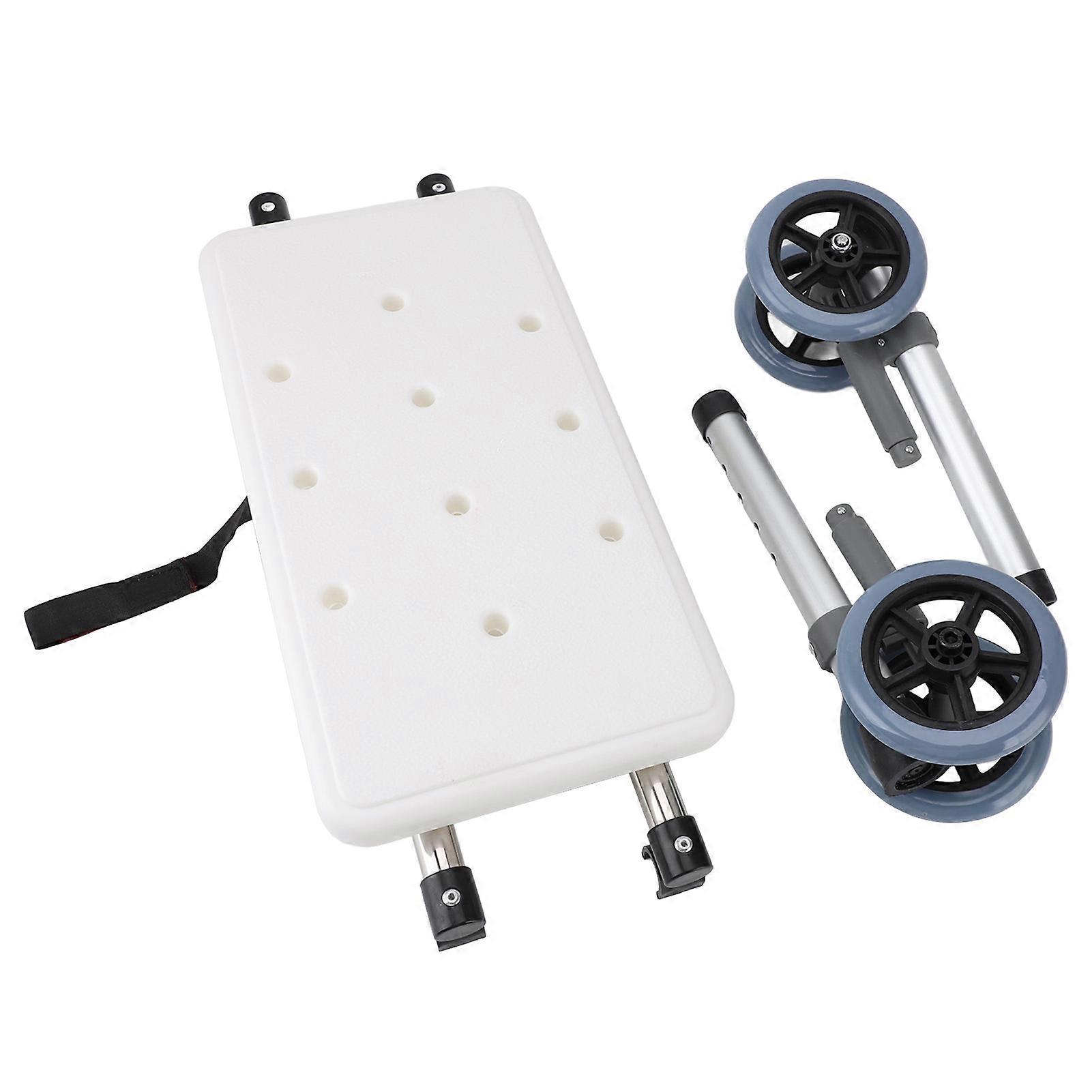 1 Pair Walker Wheels with Brakes Bath Board Set Replacement Walker Wheels with White Shower Rest Board Kit