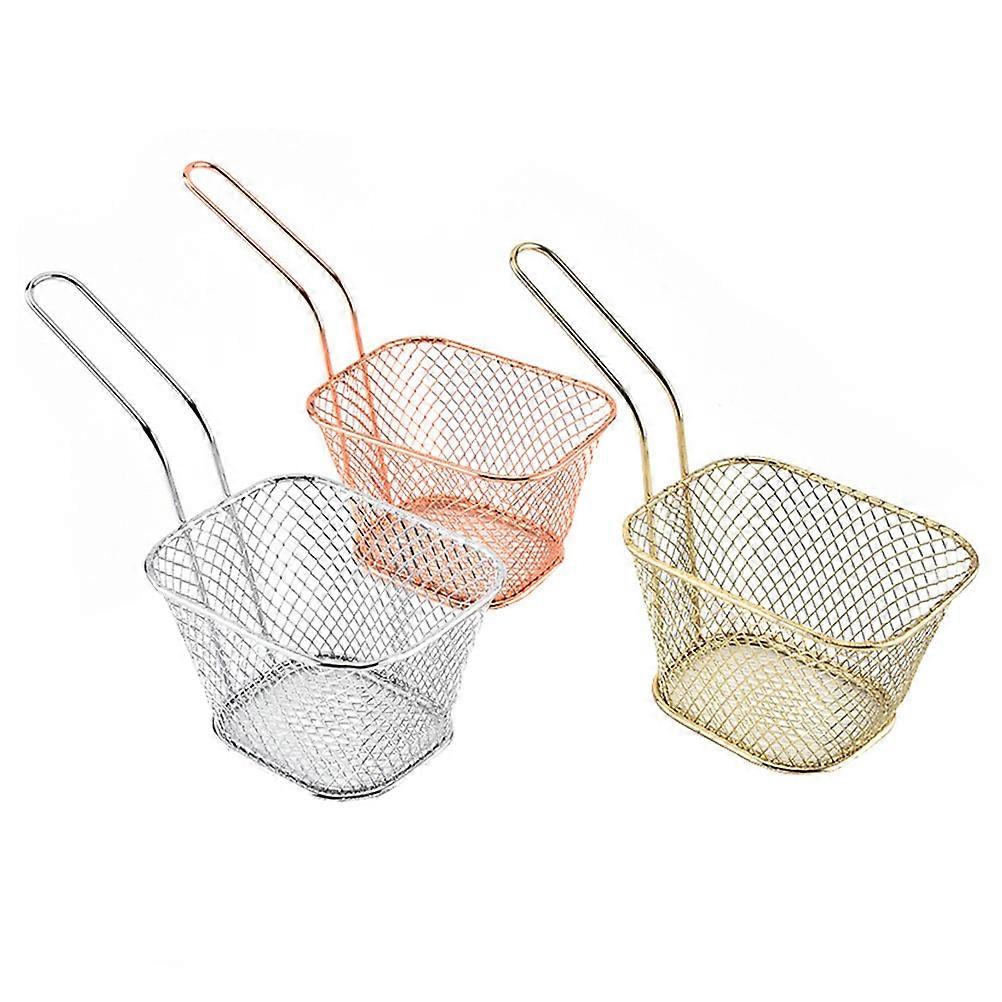 Deep Frying Basket Stainless Steel Thermal Insulation Home Cooking 13.00X10.00X6.50cm 3Pcs
