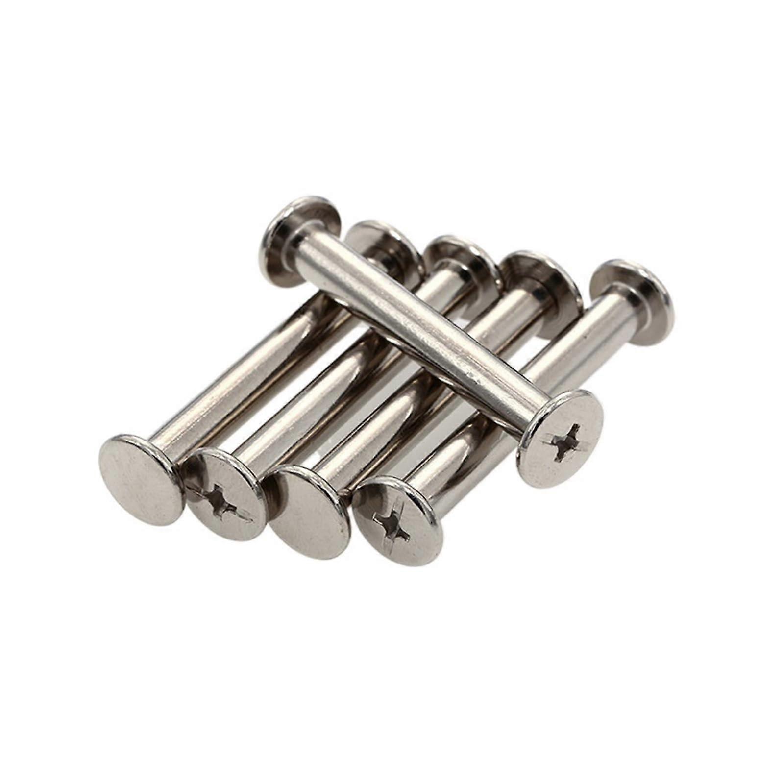 Rivets for Leather M5x5-M80 Snap Rivets, Book Binding Screws, Silver, 10 Sets 5x45 Mm