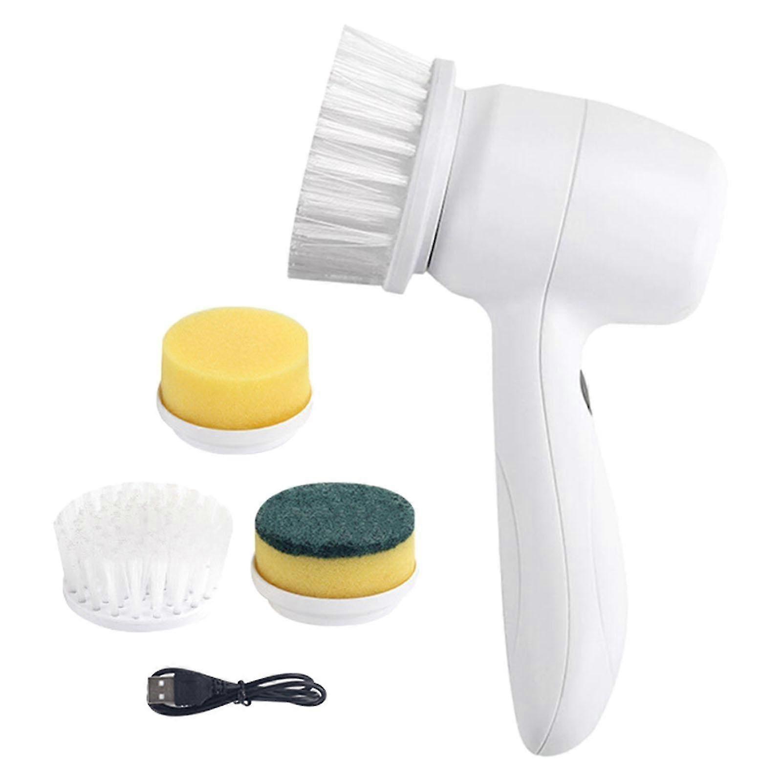 AURA Electric Scrubber Brush 3 Replaceable Heads Handheld Multi Purpose for Floor