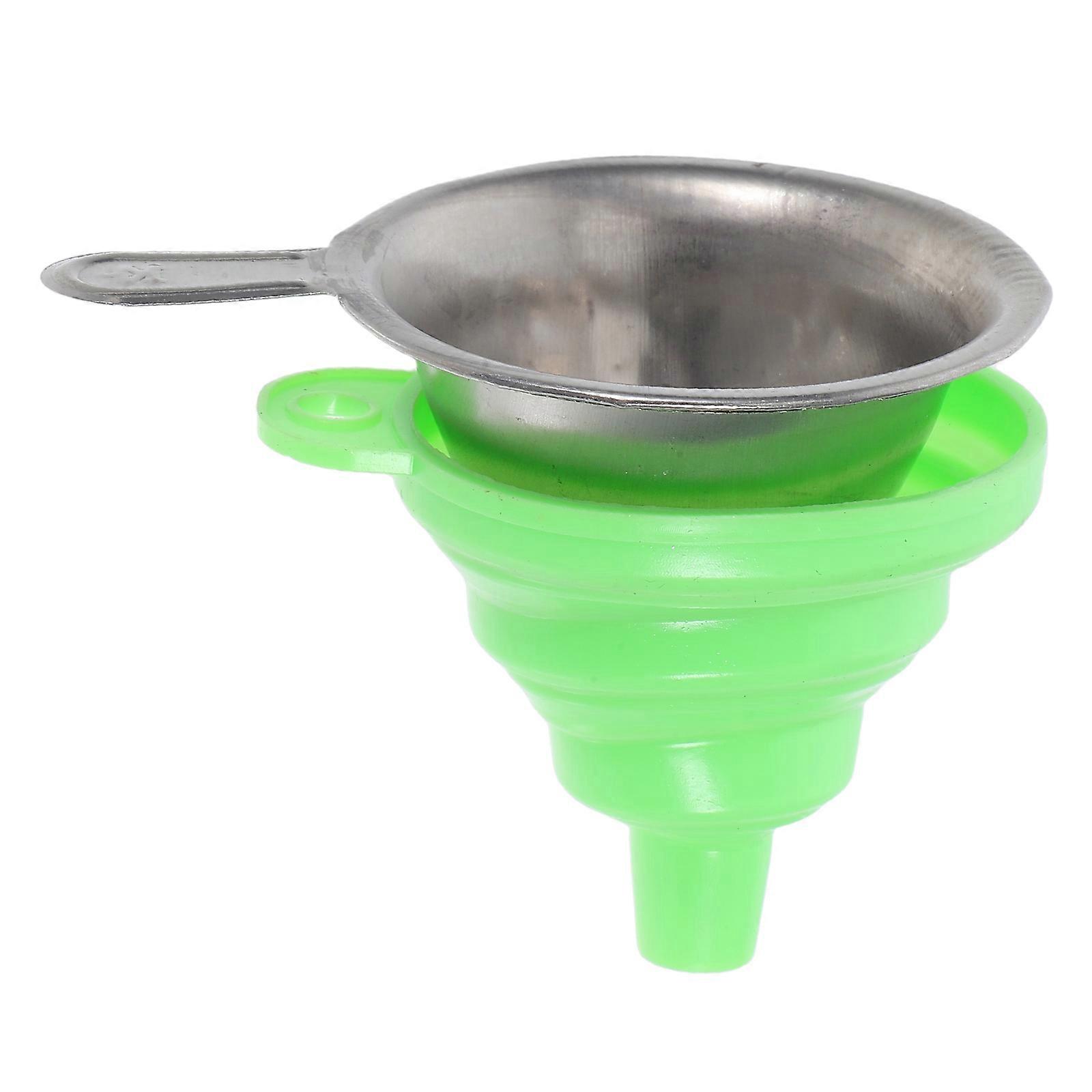 Resin Transferring Funnel Set Silicone And Metal Ideal For 3d Printer Accessories Laboratory Use Green 2Pcs