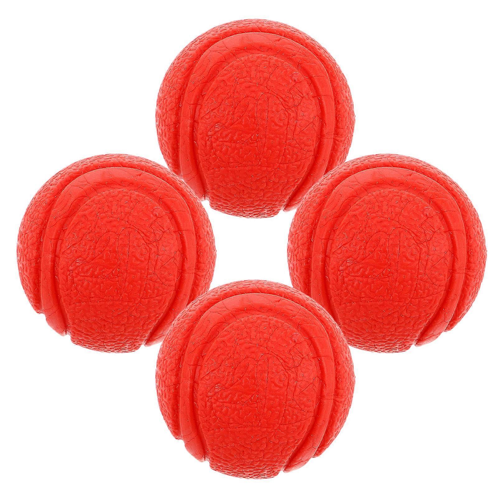 Köpekler için TPR Köpek Oyuncak Topları 4 adet Kırmızı Zıplayan Top 5 cm Dayanıklı ve Güvenli İnteraktif Evcil Hayvan Oyuncakları