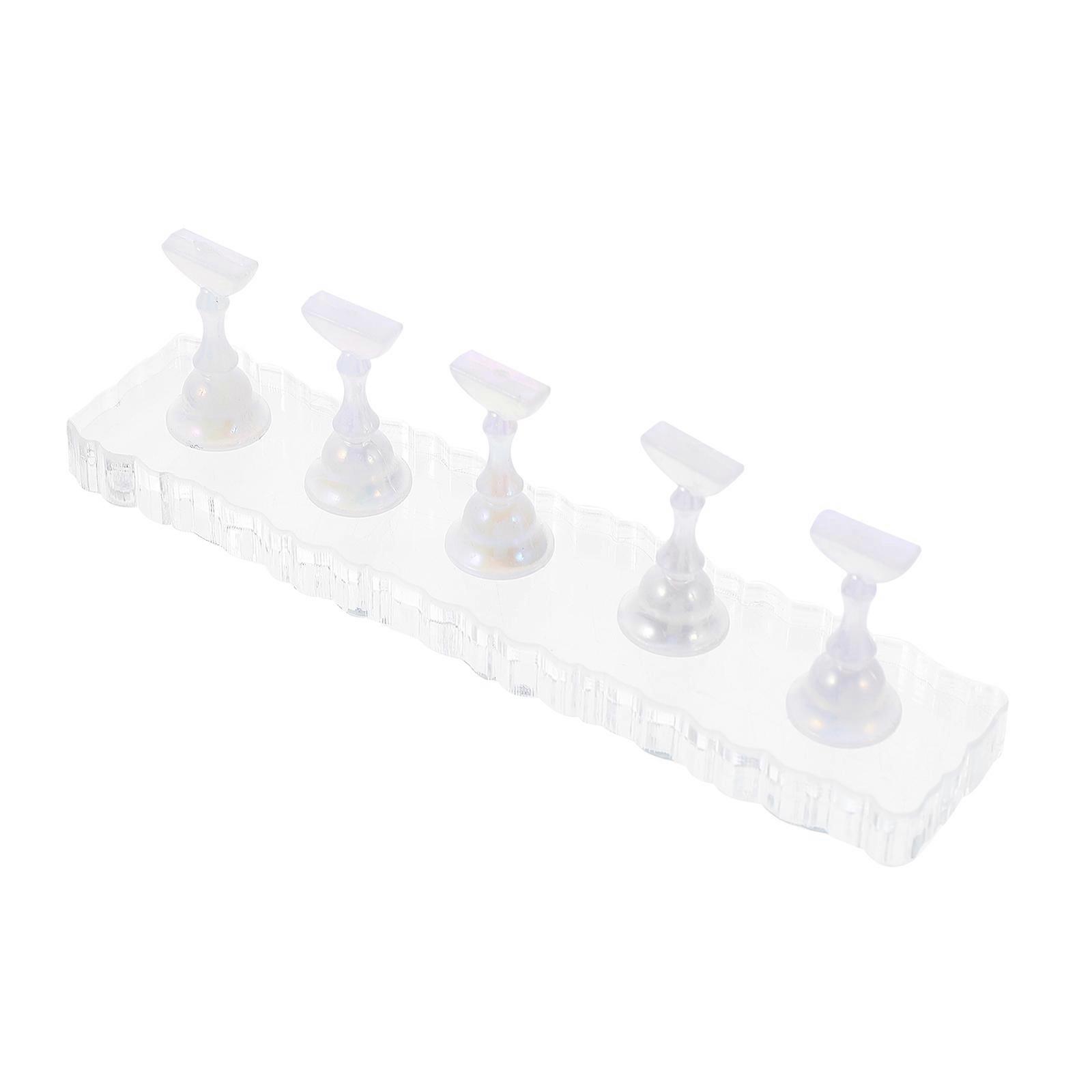Nail Practice Display Stand Acrylic Nail Piece Display Racks Manicure Tools Salon Use Floral Edge Large Size 1Set