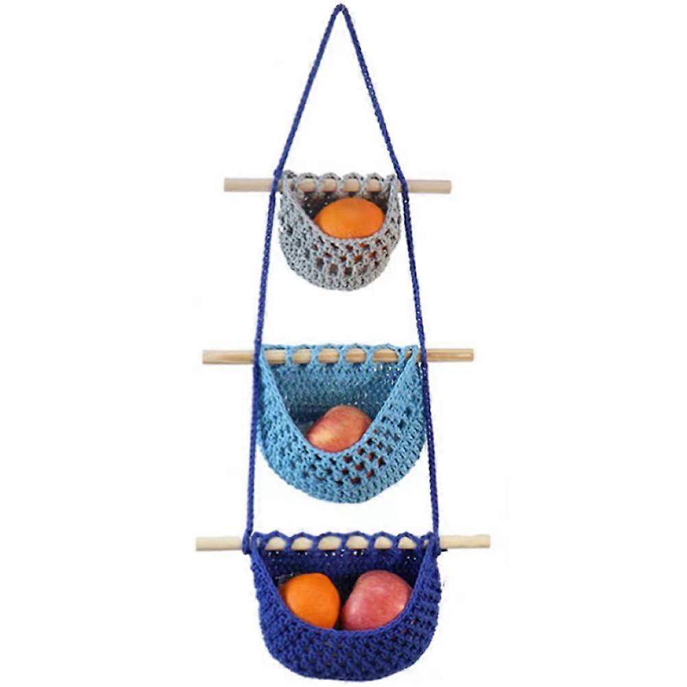 Hanging Fruit Basket Cotton Rope MultiColor Storage Solution for Home Decor and Organization