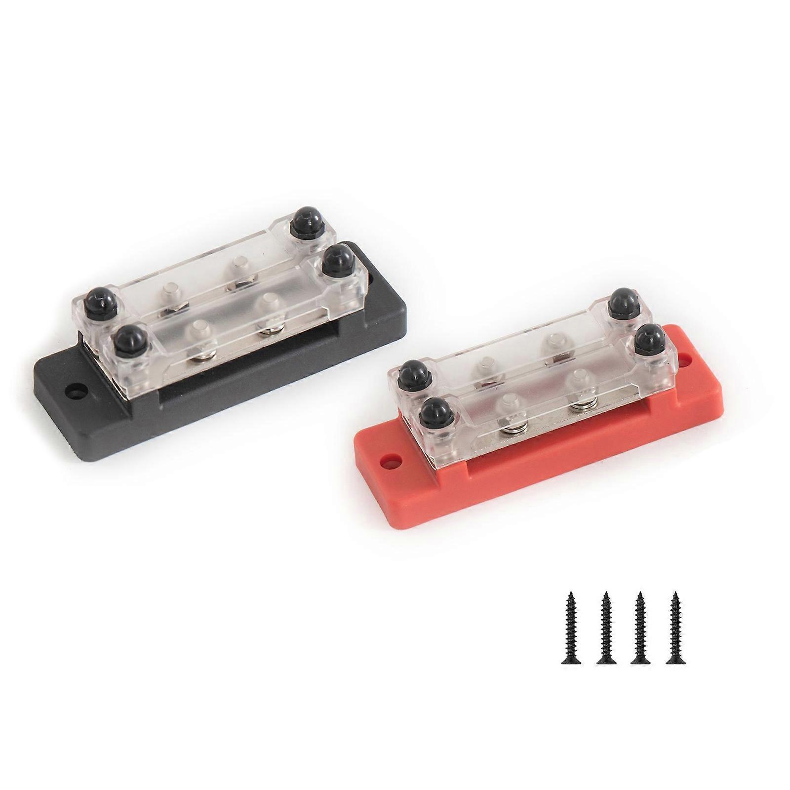 8 Way Power Distribution Block Terminal Screw Bus Bar M6 Connection Bolts Wiring Stud Battery Junction Block for Marine 1 pair