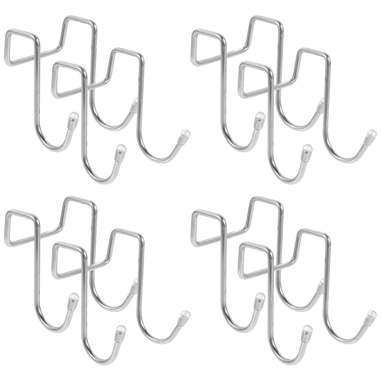 شماعات معلقة مزدوجة الشكل S لدعم البستنة في الهواء الطلق فضة من الفولاذ المقاوم للصدأ 8 قطع