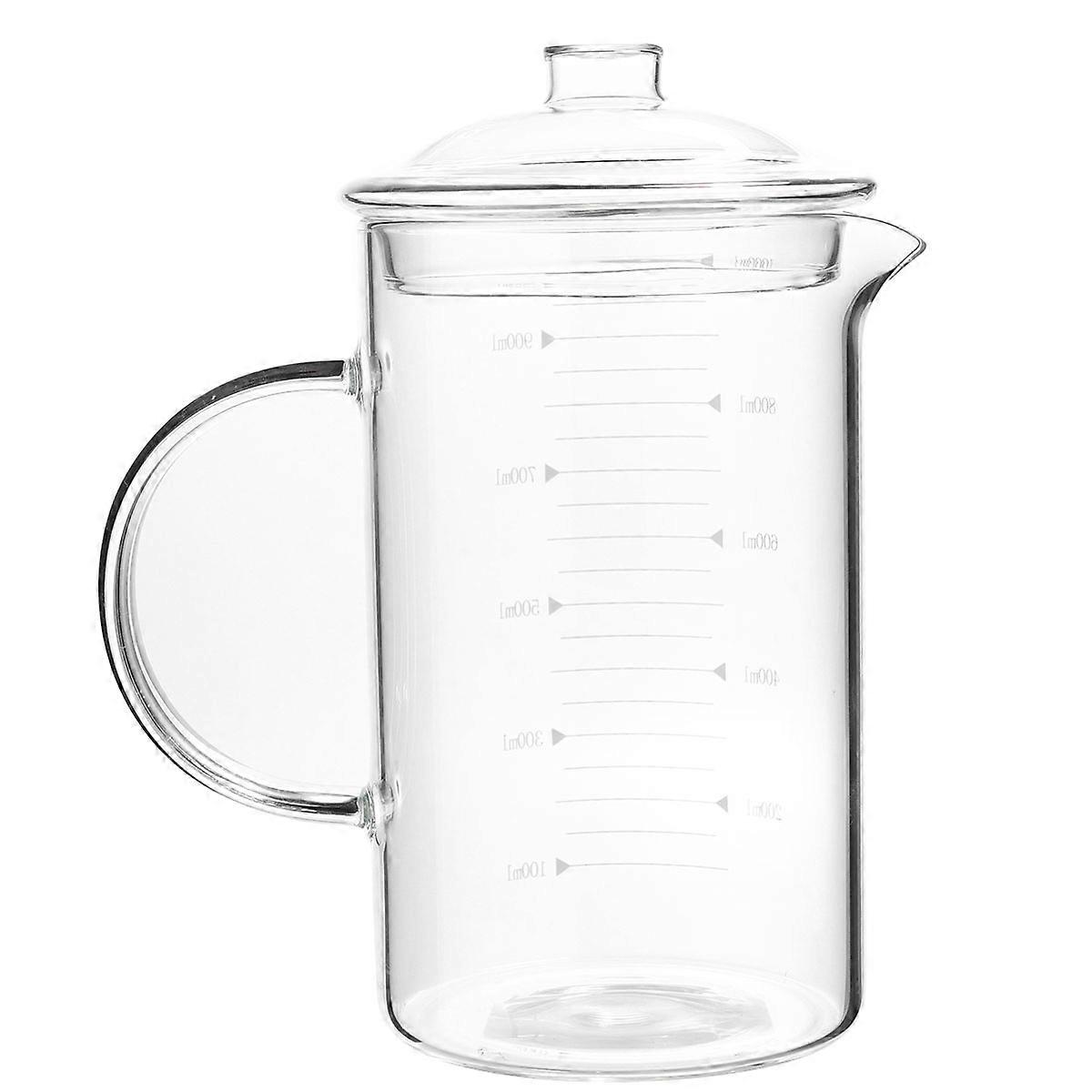 Transparent Glass Kettle for Home Use with Lid Cold and Hot Resistant 1000ml