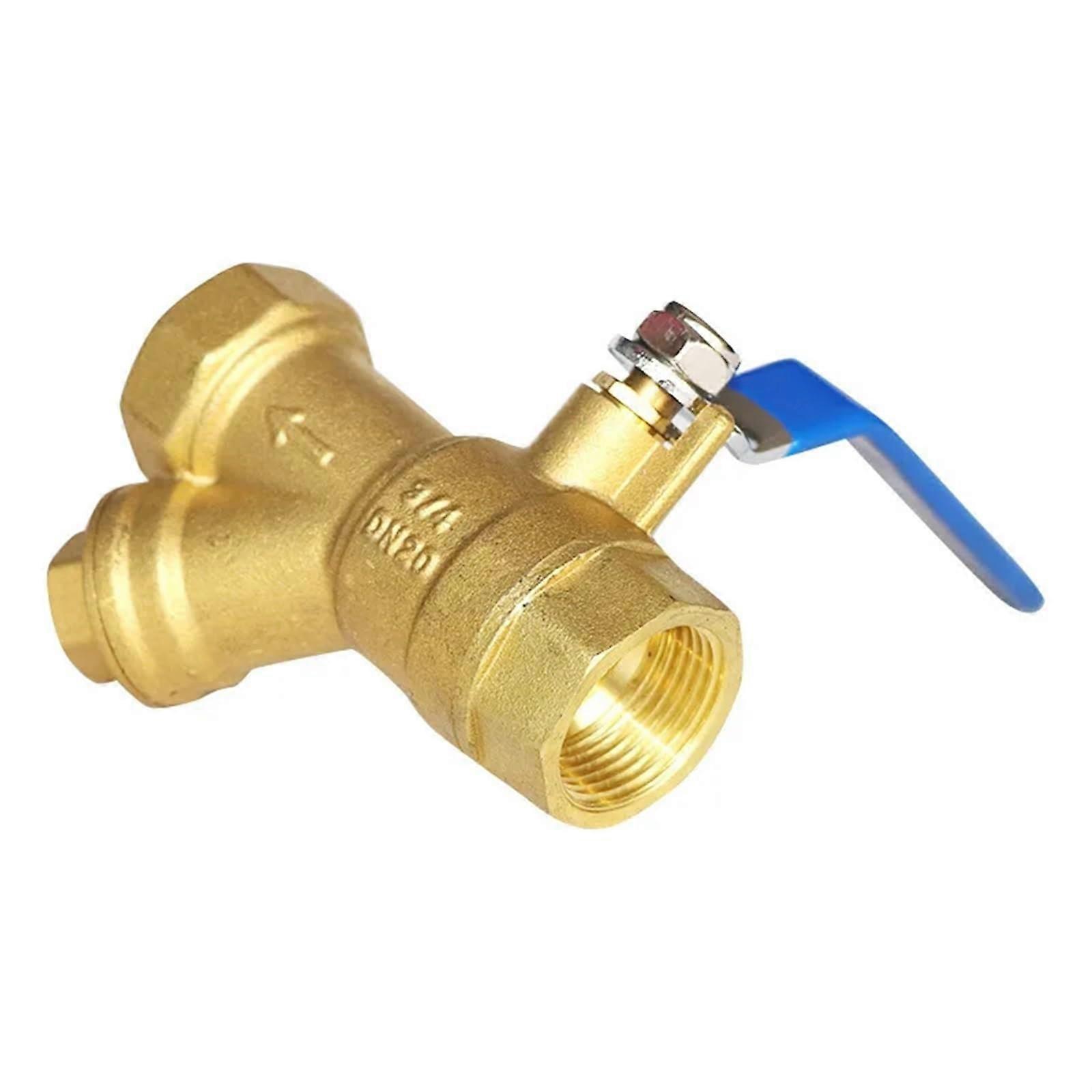 Filter Ball Valve Integrated Brass Y-Type Inline Water Filter 1-1/4 Inch 1-Piece
