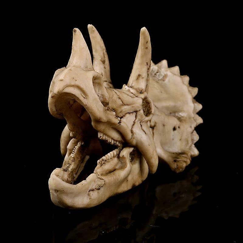 Triceratops Dinosaur Skull Resin Craft Fossil Skeleton Teaching Model Halloween Home Office Decoration