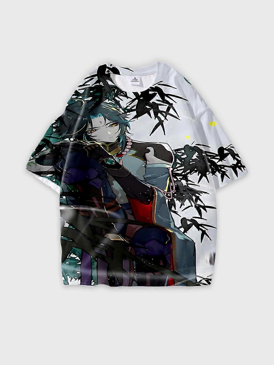 T-shirt round neck Role Pattern loose short sleeve D259