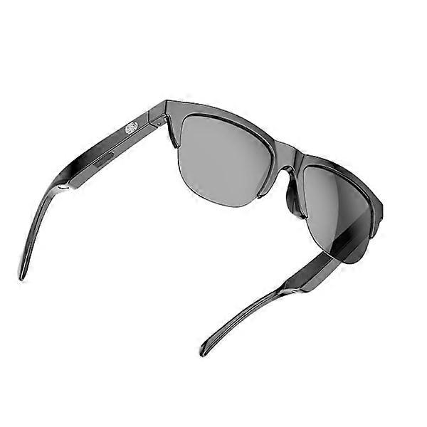 Smart glasses, hands-free calling with open ear music, open ear audio with microphone and speaker, black.