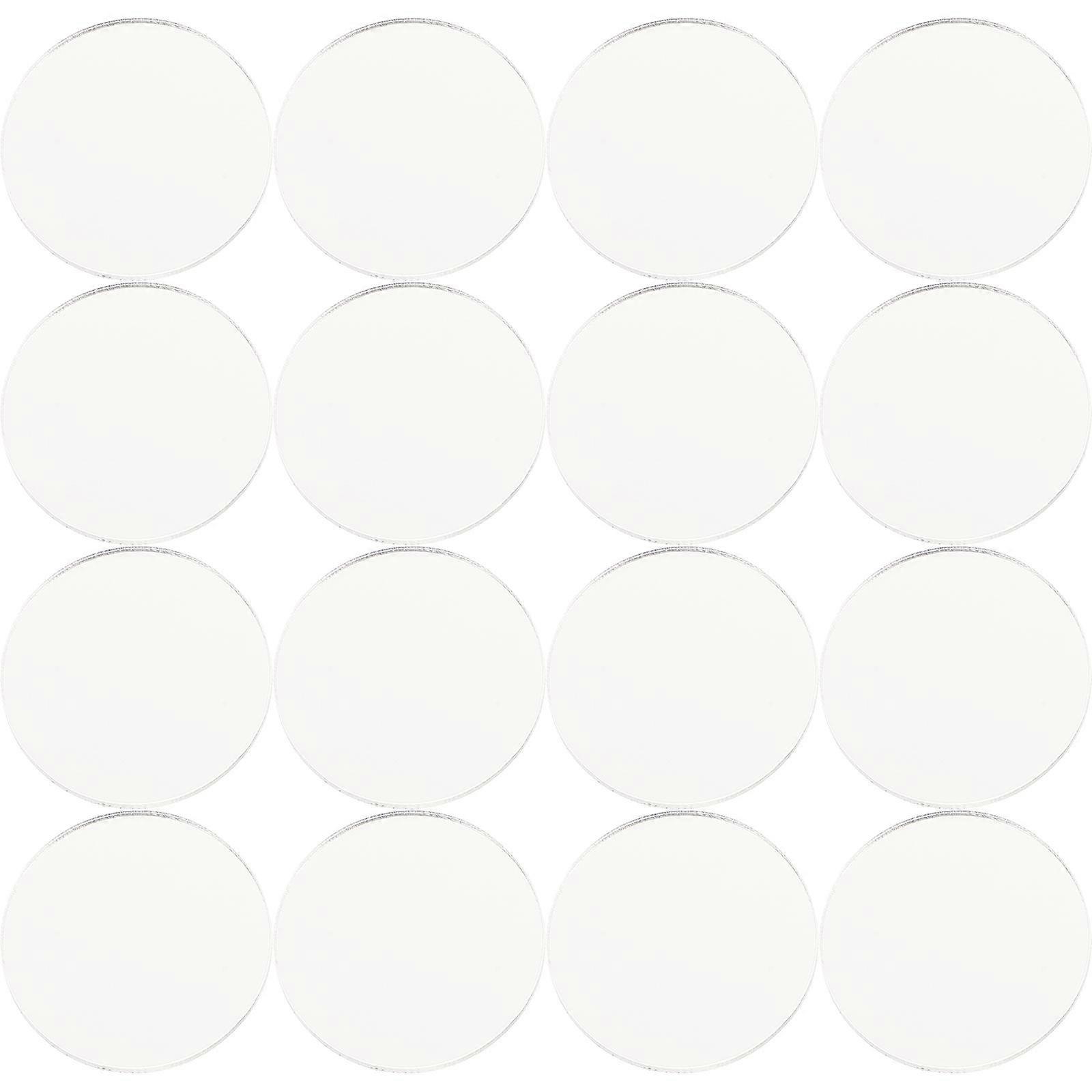 Adhesive Mirror Sheet Circular Diy Craft Transparent 3.5X3.5Cm 30Set