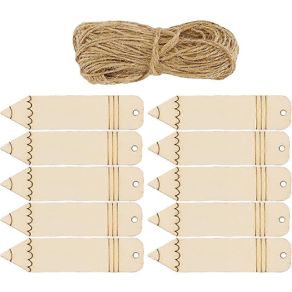 Wooden Bookmarks Unpainted for Reading 10Pcs DIY Pencil Style Bookmarks