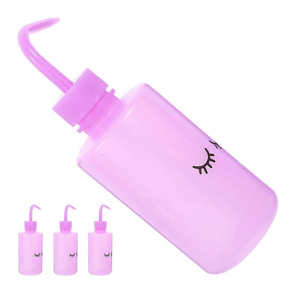 Bend Mouth Lash Washing Bottles 250ml Eyelash Cleaning Tools For Professional Lash Care Violet 4Pcs