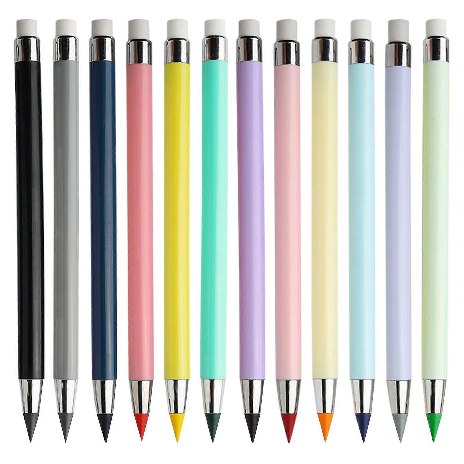 Colored Pencils for Adults, 12 Pieces No Sharpening No Ink Everlasting