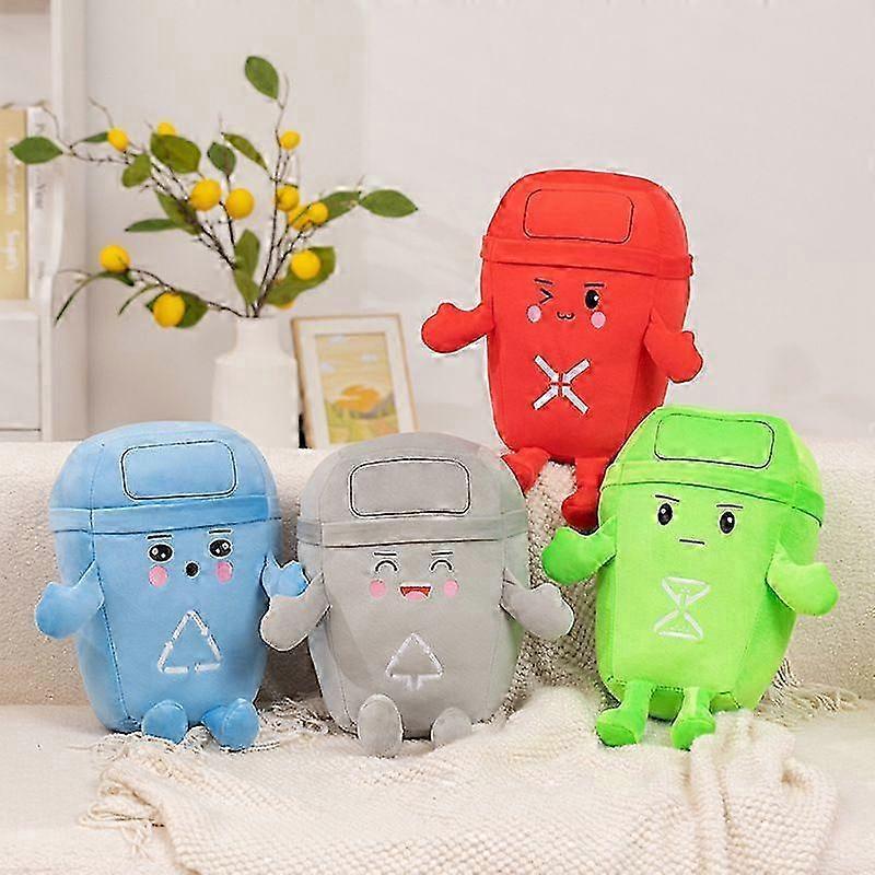 2025 New Cartoon Classification Trash Can Plush Toy Bedside Cushion Pillow Doll 40cm