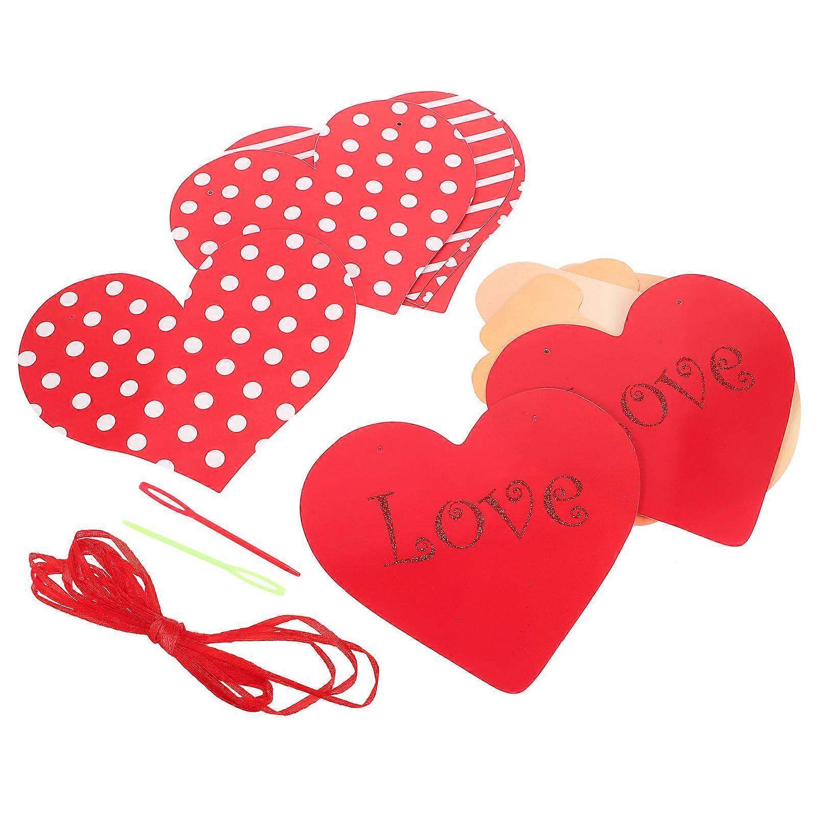 2pcs Valentine's Day Decorative Banner Engagement Loving Banner Heart Banner