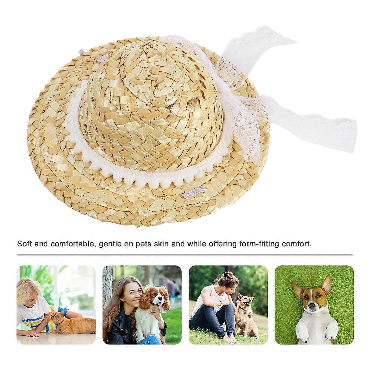 Adorable Hat for Summer Photos or Daily Wear Light Brown Soft Comfortable Fits Small Dogs