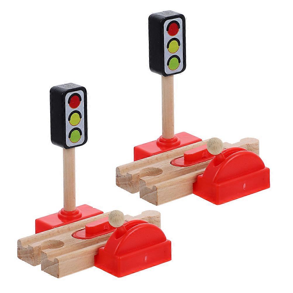 Wooden Train Track Components Suitable For School Education And Imaginative Play In 2Pcs