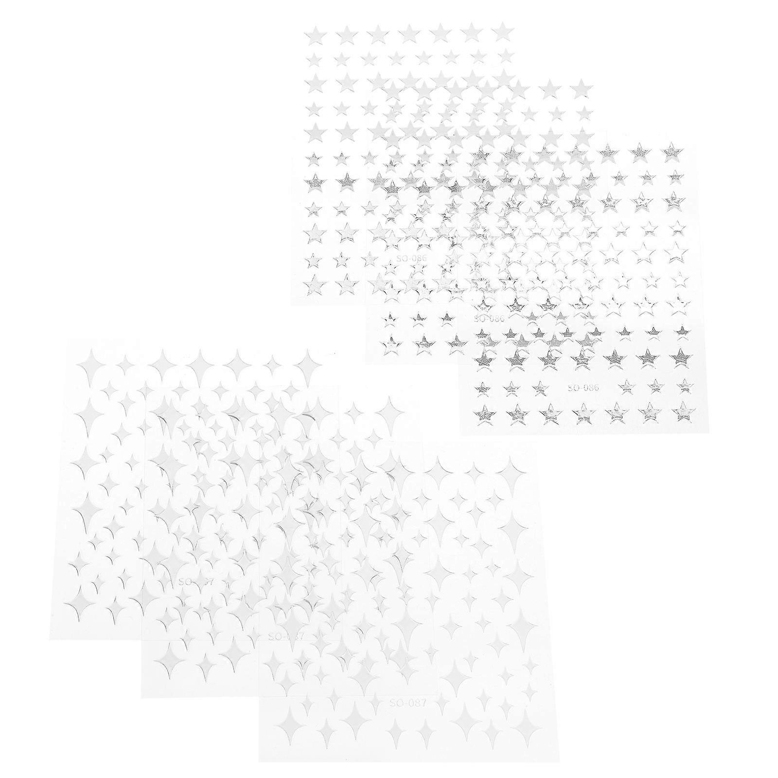 Chic Nail Art Stickers for Manicure with Silver Color and Paper Material 8 Sheets