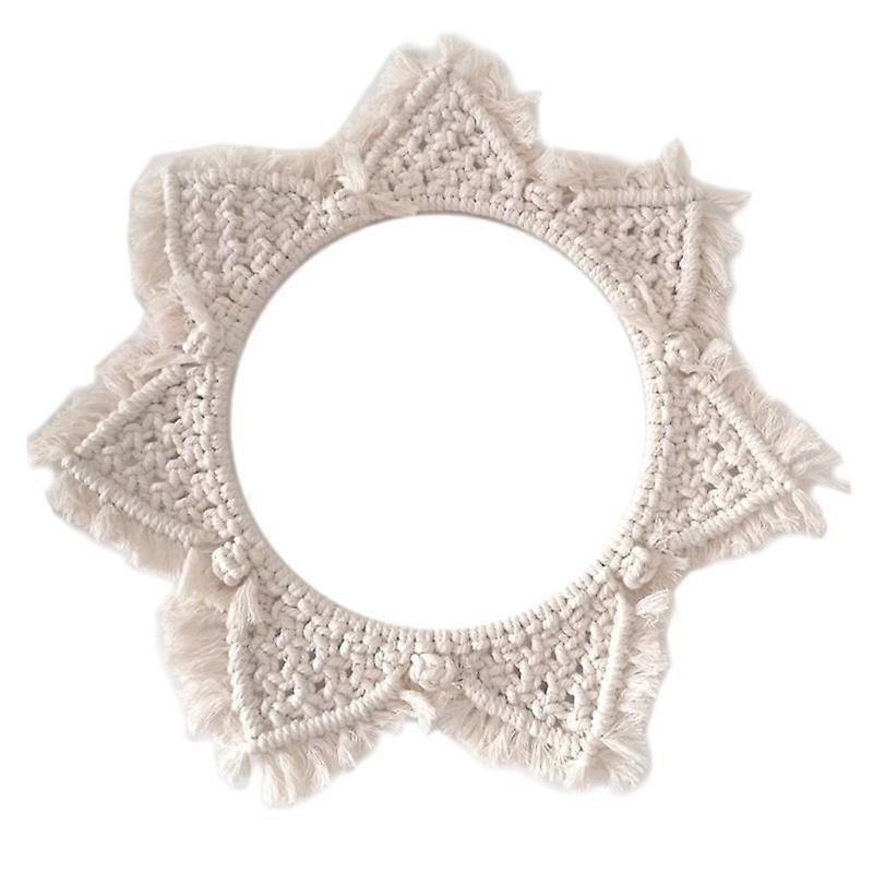 Hand-woven macrame Tapestry Wall hanging mirror decorative decorations for home wall
