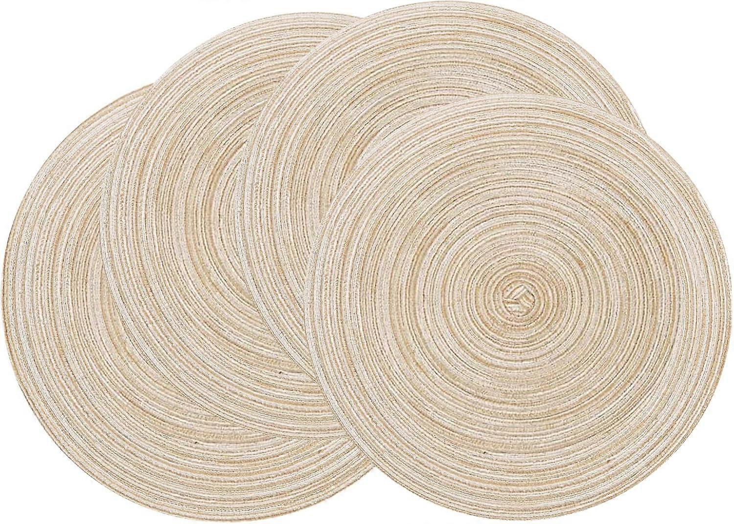 Placemats, Round Braided Placemats for Dining Table Diameter 15 inch