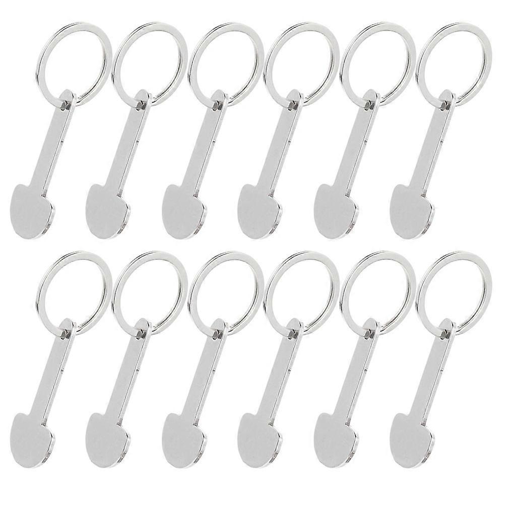 Silver Shopping Trolley Token Keychain Zinc Alloy for Home Use Durable Key Ring 12Pcs