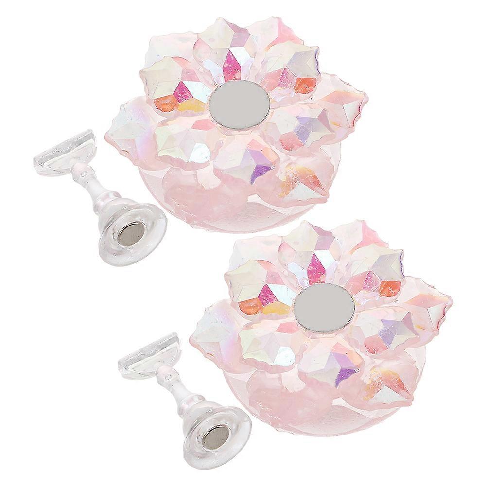 Nail Practice Stand Iridescent Cherry Blossom Durable Plastic Manicure Training Display Holder for DIY and Salon Use