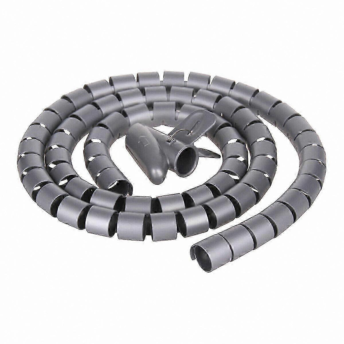 2m Spiral Cable Wrap for Cord Organization - 10mm Wire Management Solution, 2 Pack