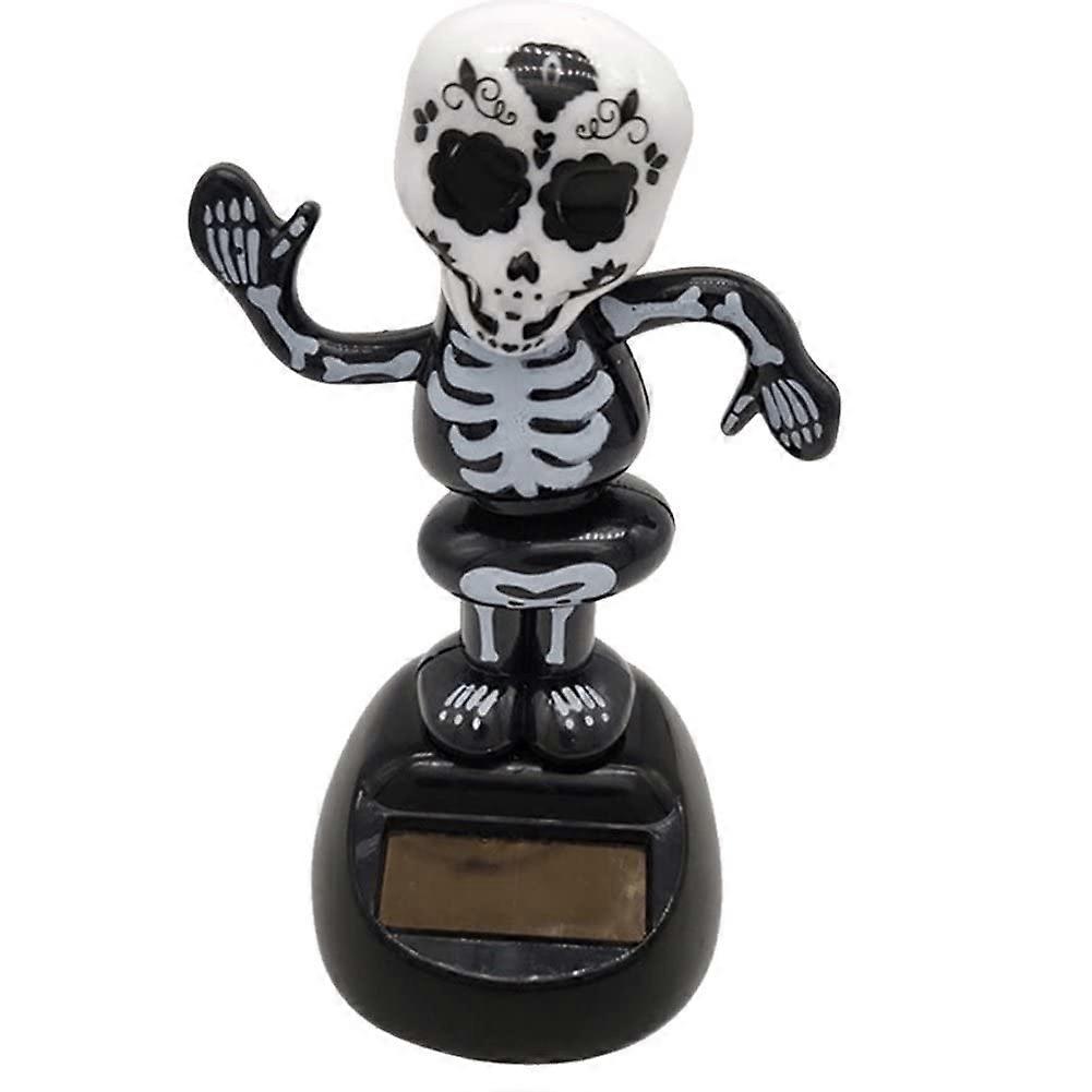 Solar Skull Powered Dancing Halloween Swinging Animated Dancer Car Dashboard Ornament Style 3 for Halloween Decor