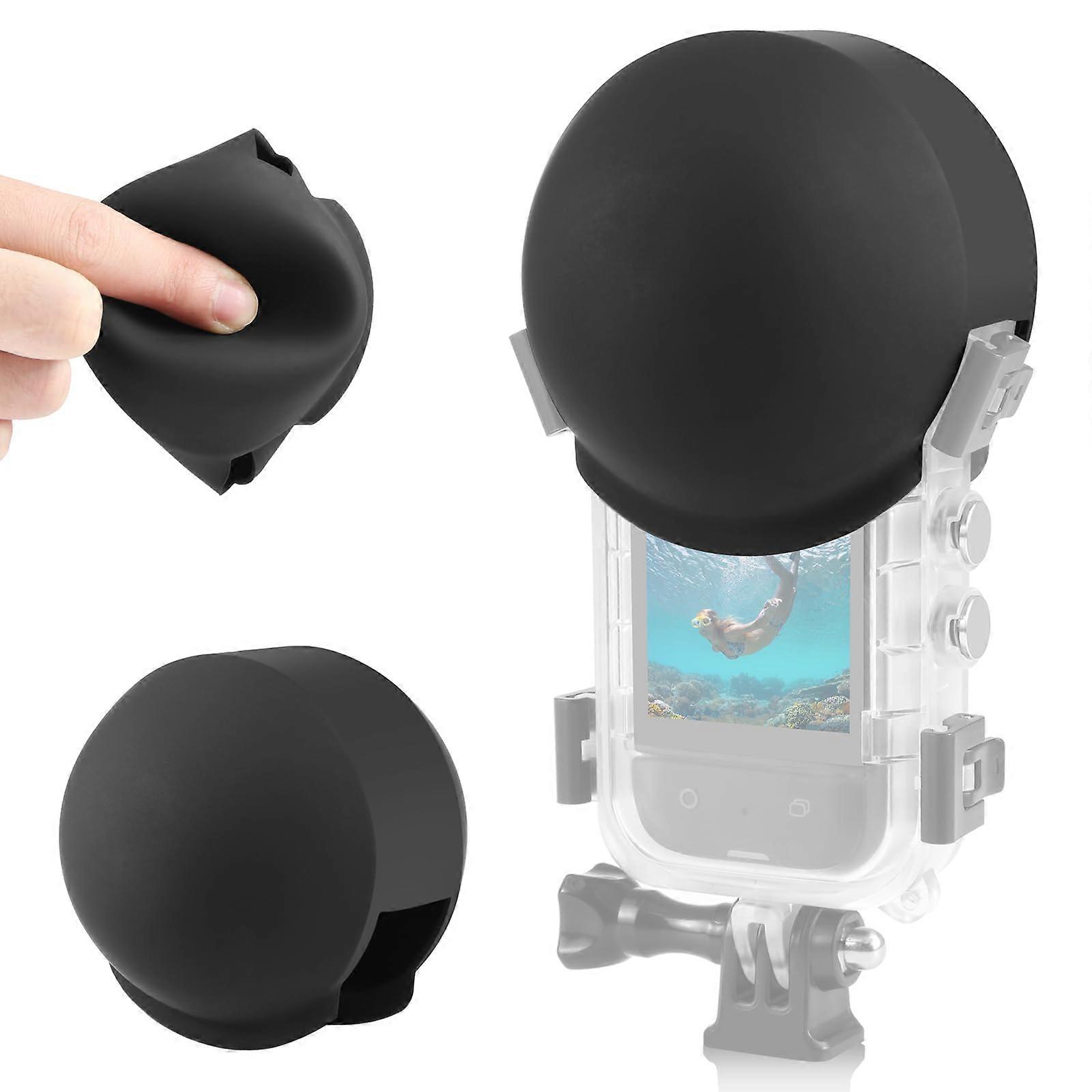 Invisible Dive Case Silicone Lens Cover, Waterproof Lens Protector Accessory for Insta360 X5 Dive Case, Black