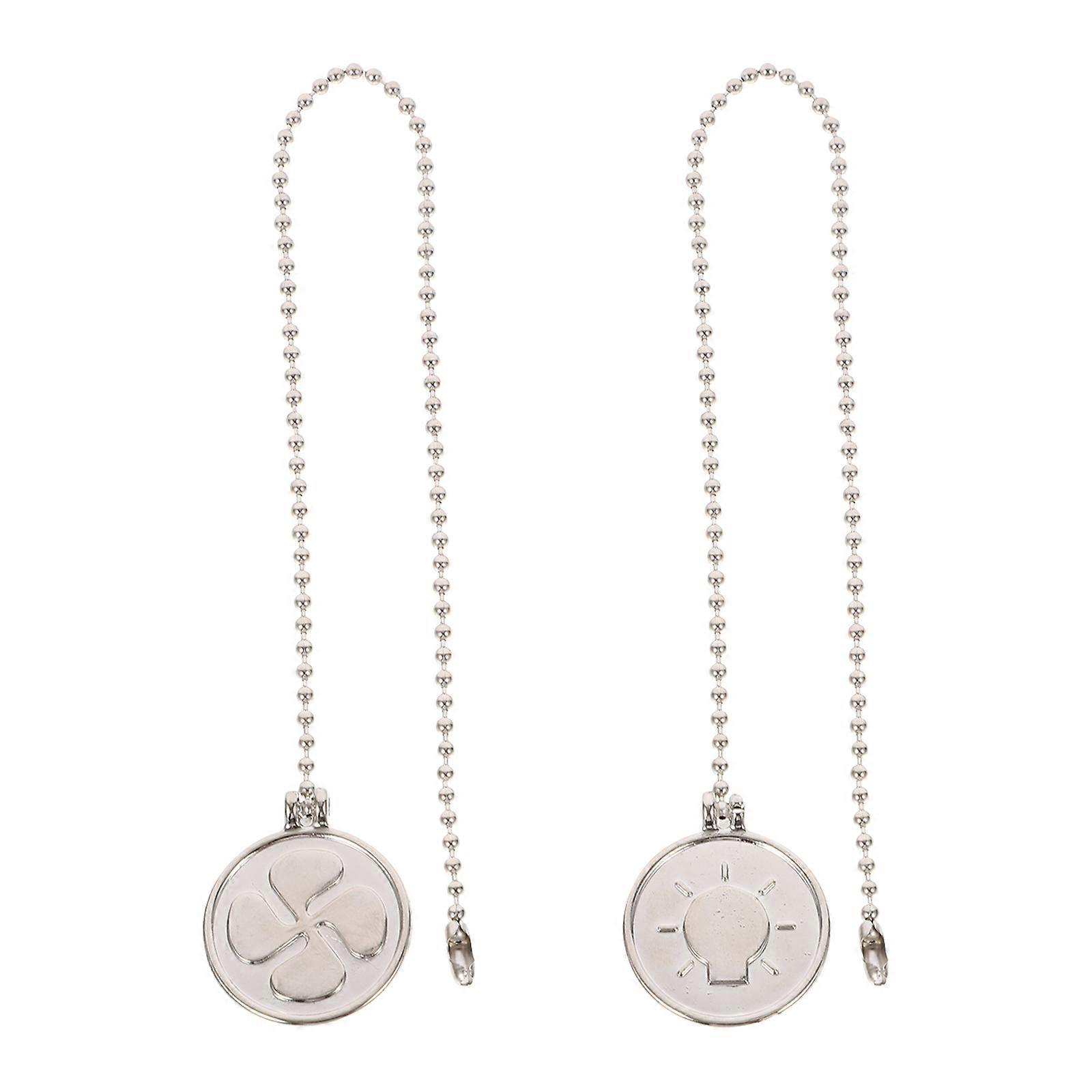 2pcs Metal Ceiling Fan Pull Chains Light Pull Chain Extension