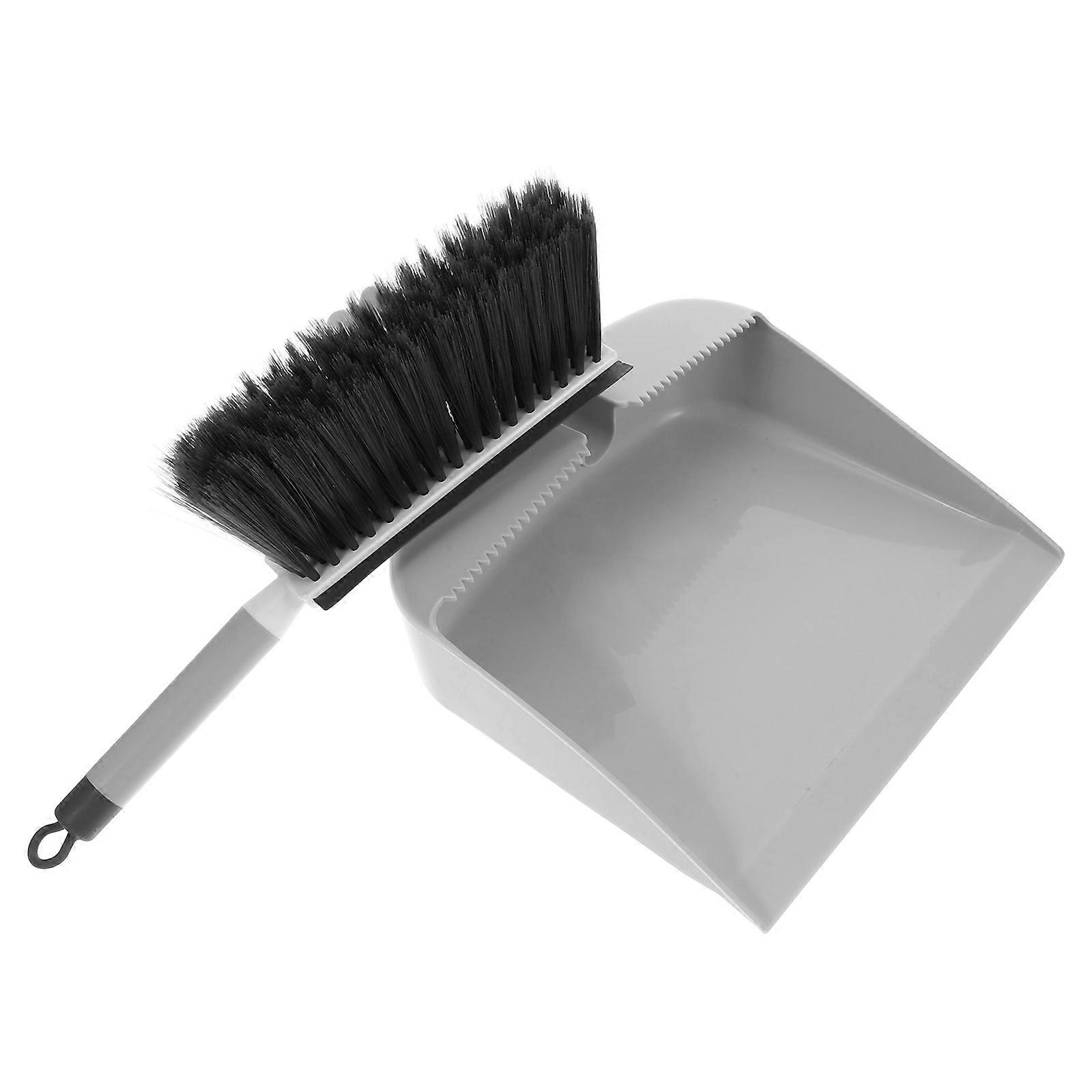 Detail Cleaning Small Broom And Dustpan Set For Home And Office Use In Grey Color Made Of PP And PET 1 Set