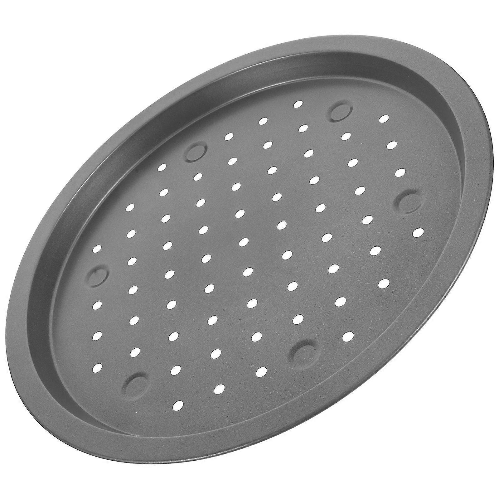 Nonstick Carbon Steel Pizza Pan with Holes for Even Baking Ideal for Home and Restaurant Use .5 Inch