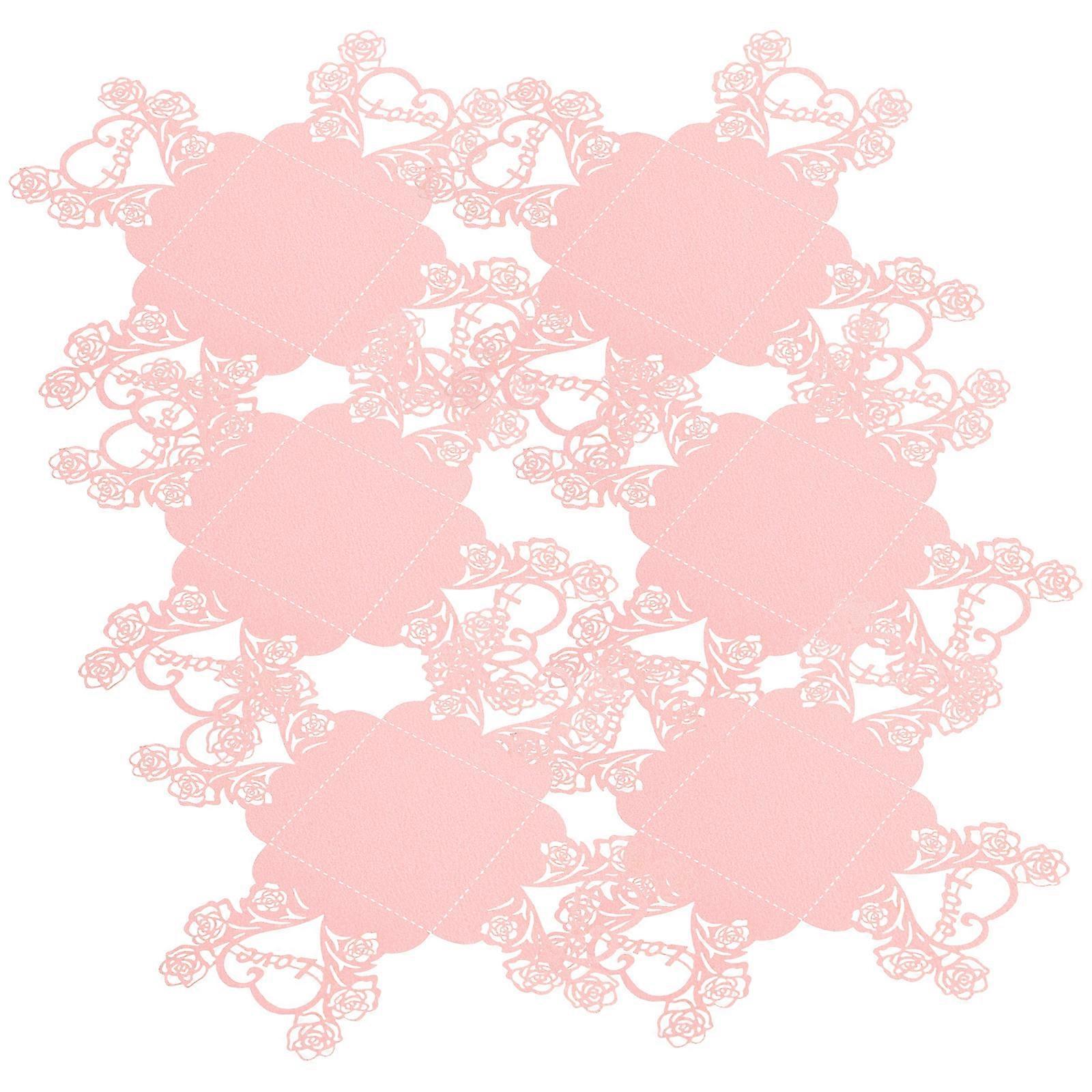 Pink Chocolate Wrappers for Decor Paperboard Candy Cups Hollow Look for Parties and Events 50pcs