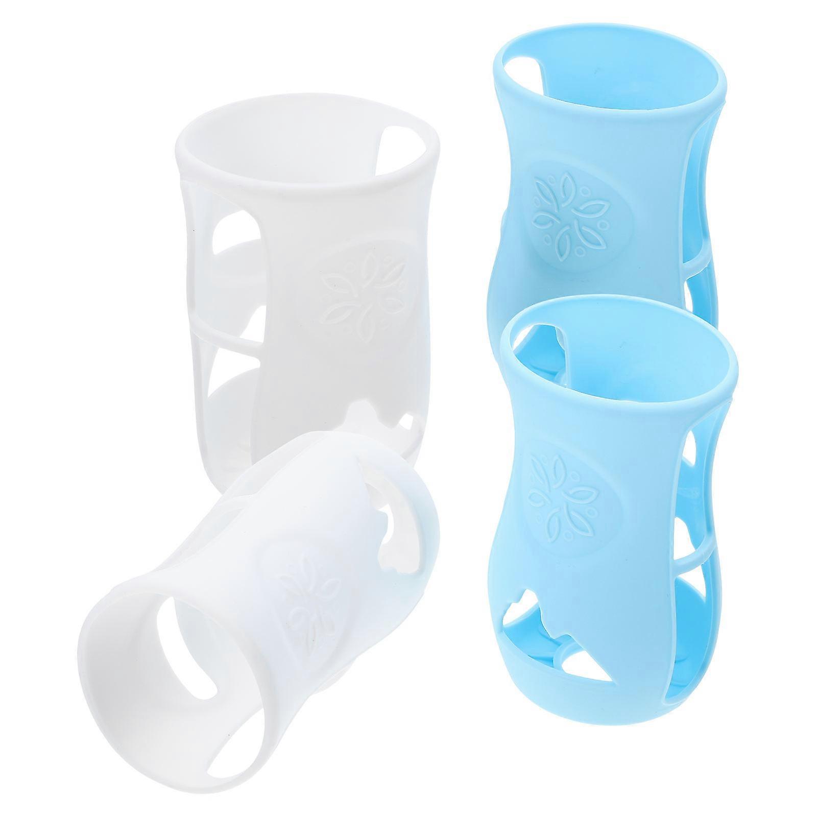 Silicone Bottle Sleeve Set of 4 Protective Covers for Milk Bottles Insulation and Drop Protection Washable Breathable