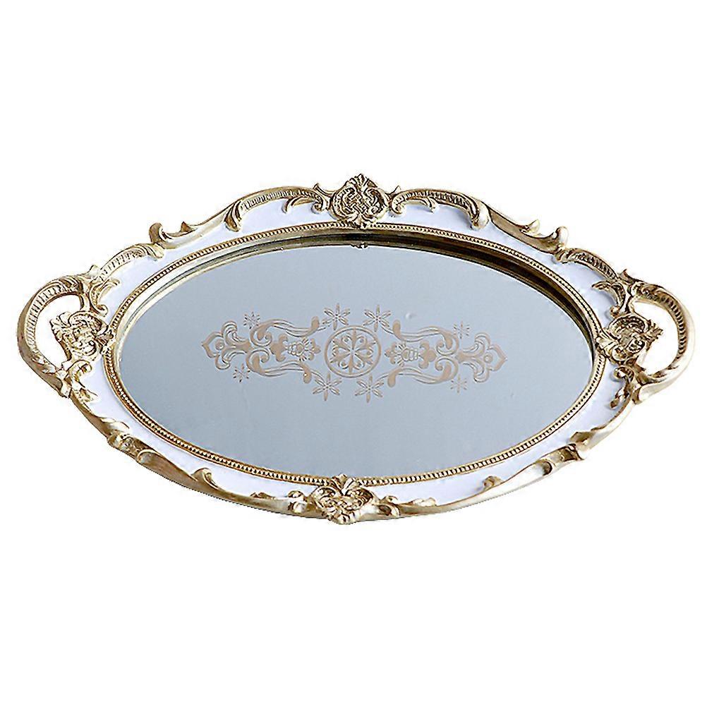 Κοσμήματα Μπιχλιμπίδι Δίσκος Ρητίνη Οβάλ Σχήμα Καλλυντικά Αποθήκευση Επιτραπέζια Διακόσμηση 37.50x25.50x3.00cm 1Set