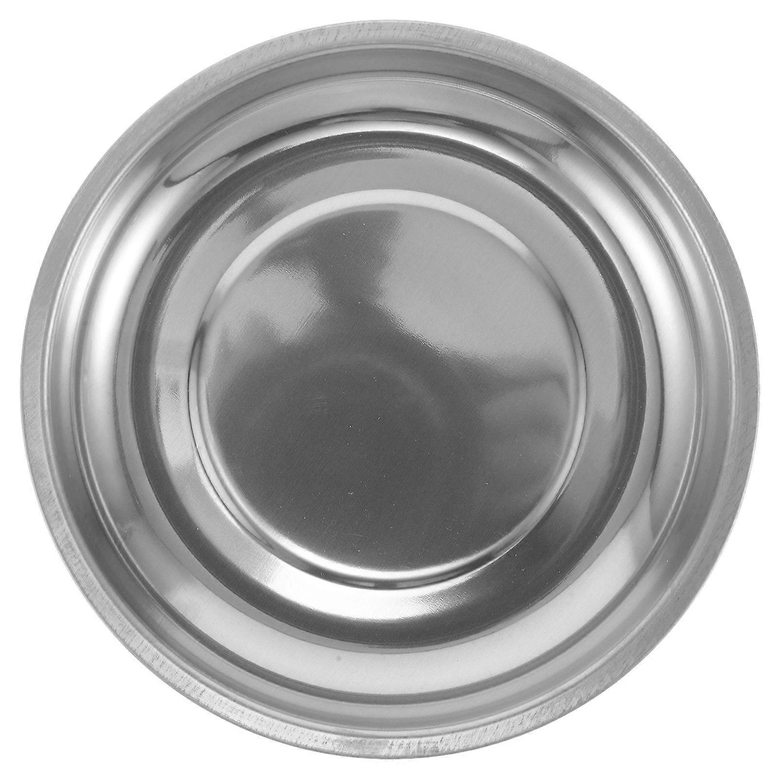 5.89 Inch Round Magnetic Parts Tray For Mechanics Stainless Steel Nonslip Base Ideal For Auto Repair Holds Screws And Nuts 1Pcs