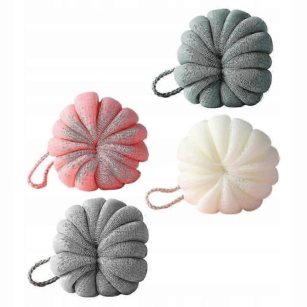 Pumpkin Bath Balls Kid Gloves Loofah Sponge 4 Pcs