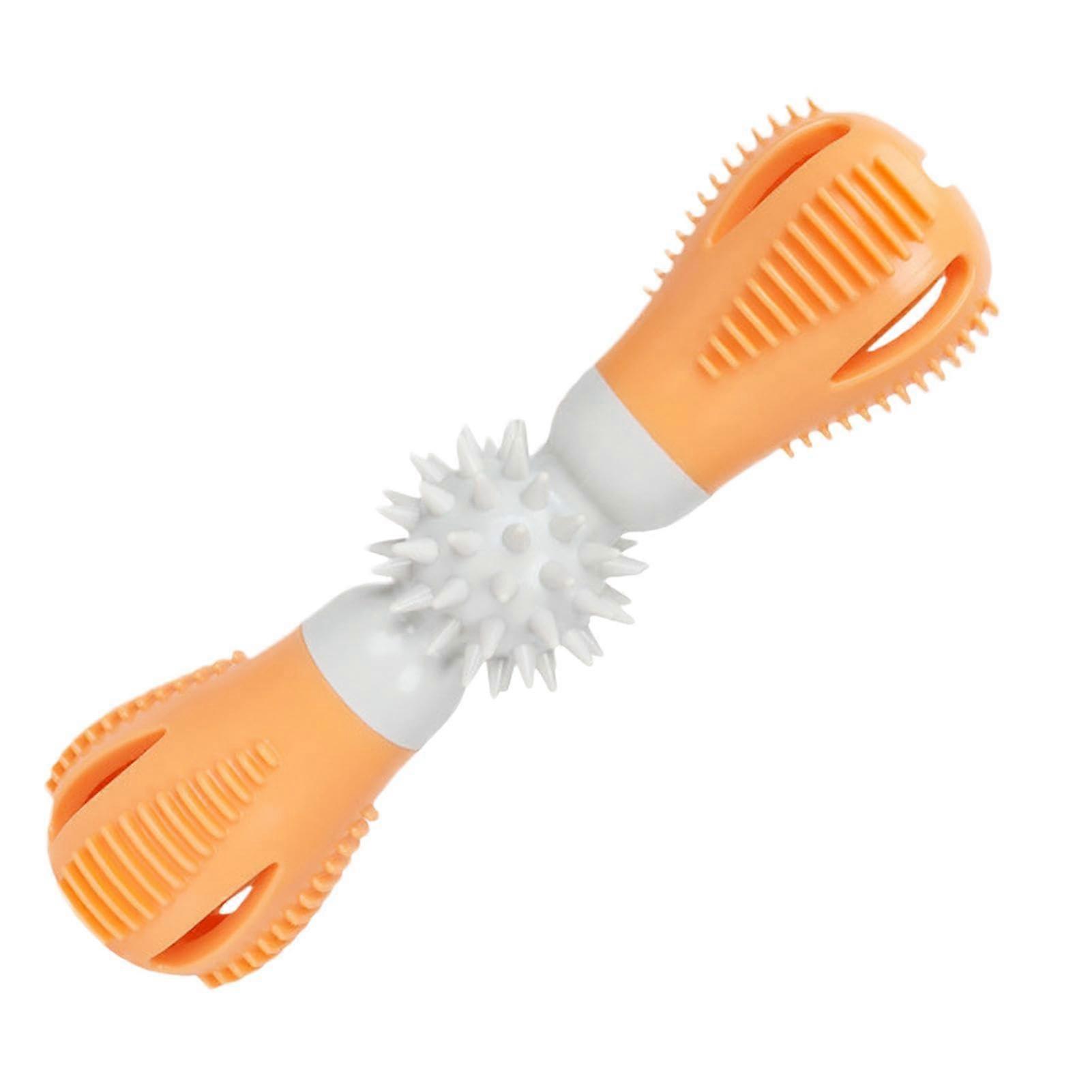 Bite And Brush Dog Toy, Puppy Bite And Chew Stick, Interactive Teething Toy, Tough Rubber Puppy Chew Toys For Teething And Play, Orange1
