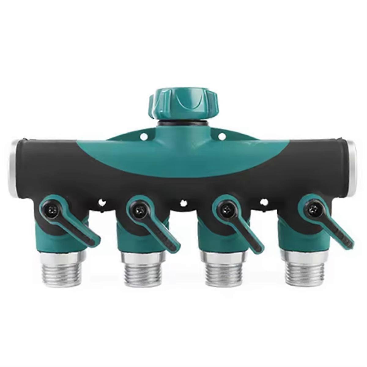 4 Way Garden Hose Splitter Faucet Splitter, Outdoor Faucet Splitter Adapter for Water Hose, Water S