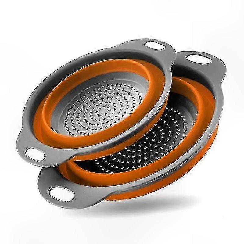 Collapsible Colander Set of 2 PC, 4 Quart Large Size Food Strainer for Draining Pasta, Spaghetti, Fruits and Vegetables, Ideal Kitchen Tool