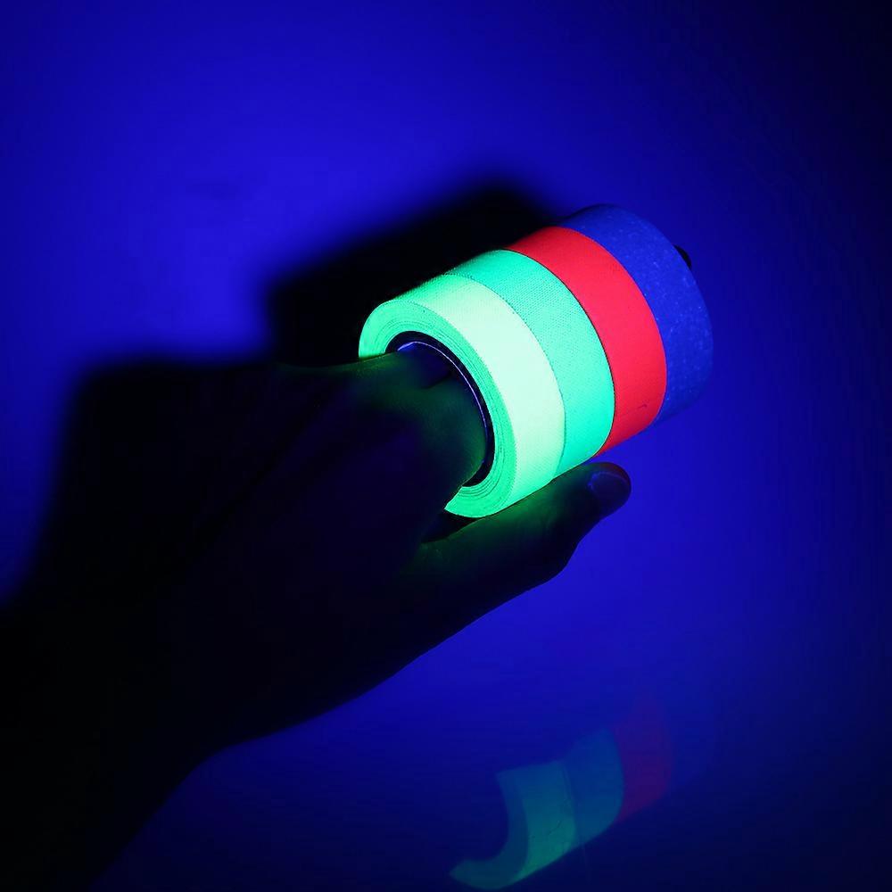 6PCS UV Backlight Tape Reactive Fluorescent Cloth Tape Neon Gaffer Tape 6 Colors 30ft Per Roll