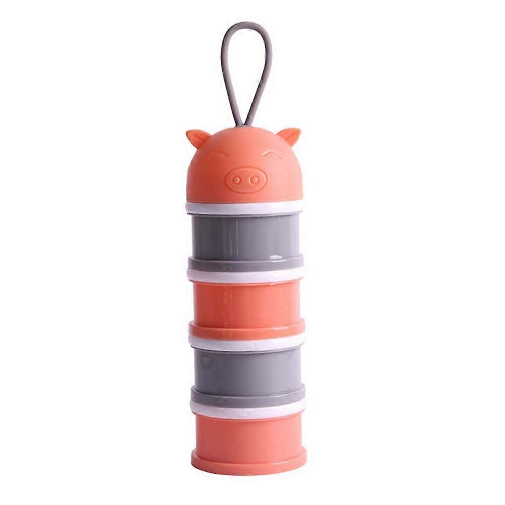 Portable Snack Box Multi-Layer Storage Four-Layer Case for Baby Kid Child Orange Toy 1Set