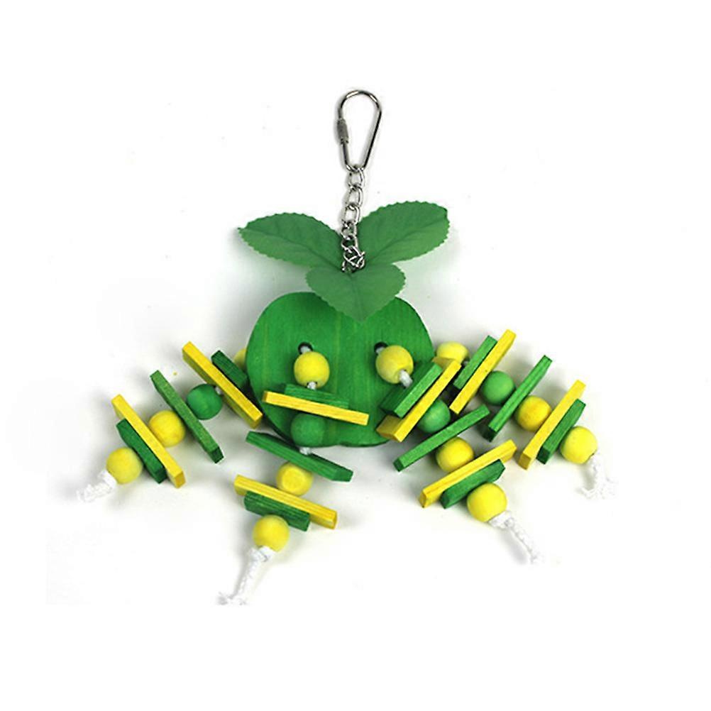 Parrot Hanging Wood Block for Birds Safe Bite & Grind Training Pendant with Design for Cockatiels, Parakeets & Parrots Fun Exercise & Skill