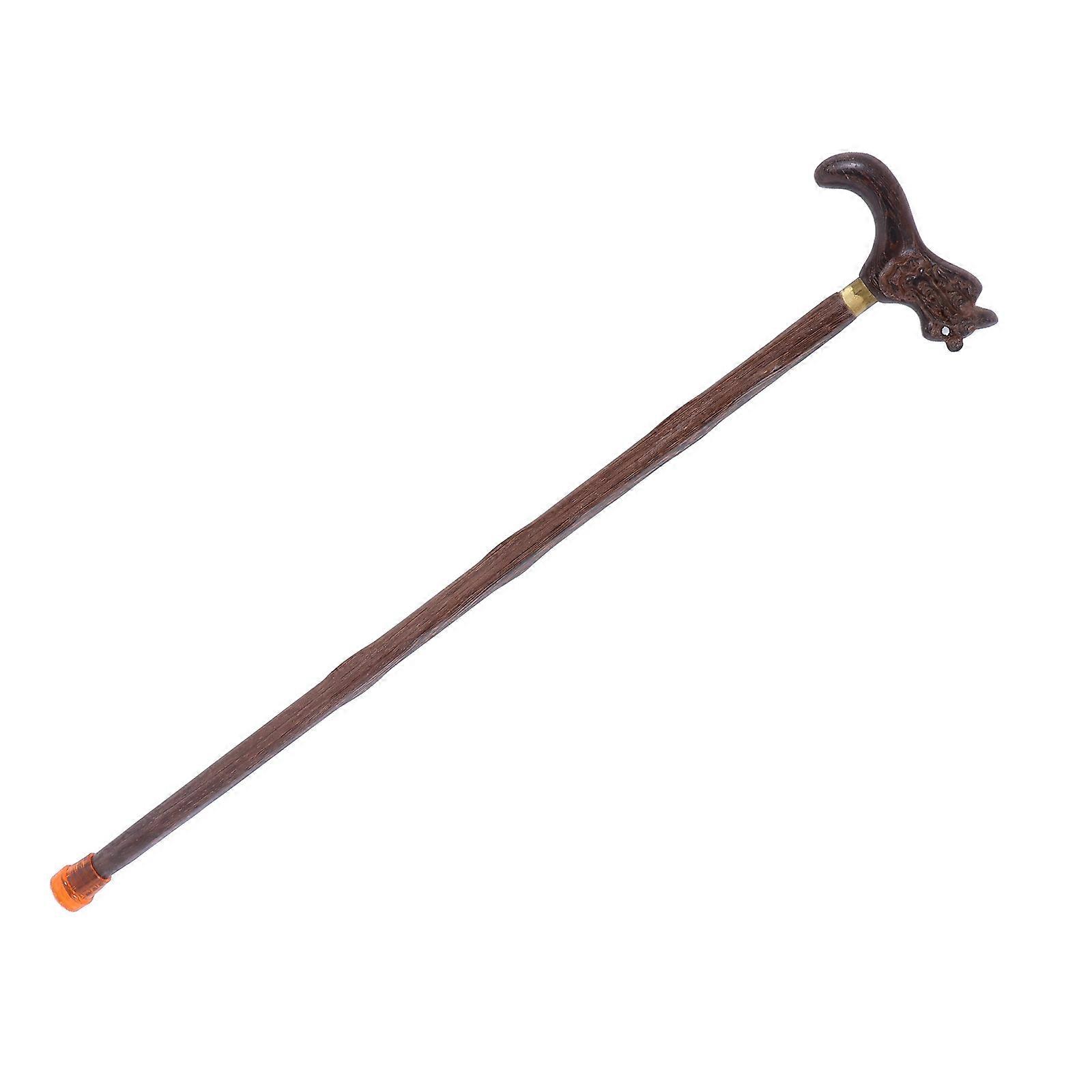 Wood Cane for Elderly with Antiskid Rubber Tip and Durable Aluminum Alloy Shaft 45.3 Inches